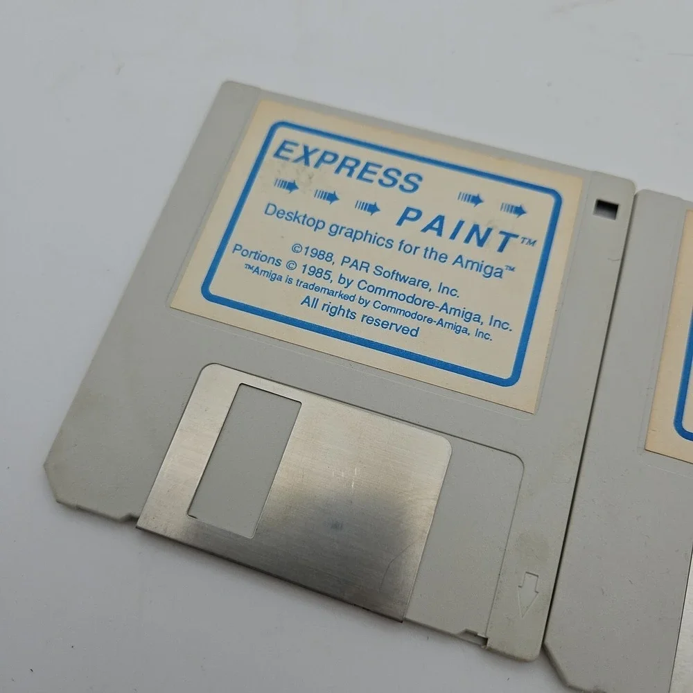 Commodore Amiga Express Paint 2 Disks Vintage 80s 1988 PAR Software VTG